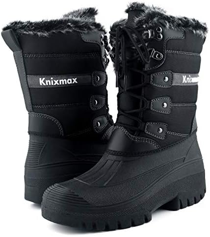 Knixmax Women's Waterproof Mid-Calf Winter Snow Boots US 6-11