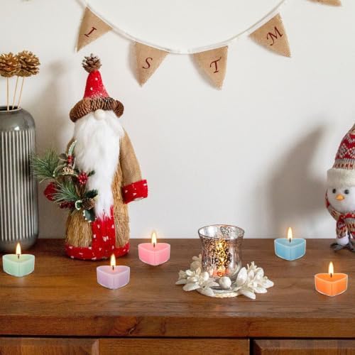 2026 Advent Calendar Gift Set, 24 Heart-Shaped Tea Light Candles