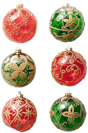 Balsam Hill Christmas Cheer Jumbo Ornament Set - Old-World Holiday Treasures Vintage Ornaments, 35 Pieces for Tree Decorations