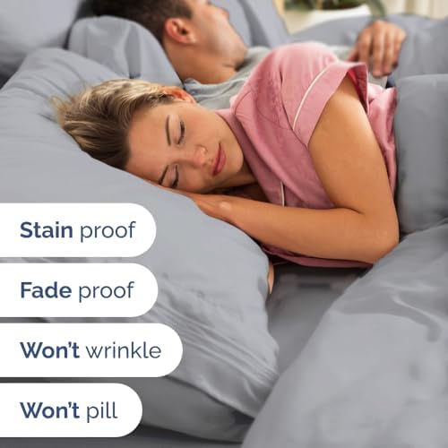 Flex Top Split Head King 4 Piece Sheet Set - Soft & Breathable - Steel Blue