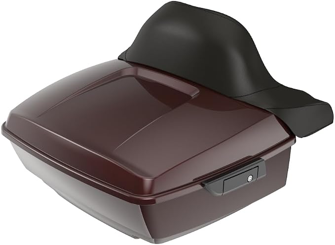 Advanblack Road Glide Tour Trunk Pack Twisted Cherry King Tour Trunk Pack Luggage +Wrap-Around Backrest Pad for '97-'25 Harley Touring Road King Street Glide Electra Glide CVO models