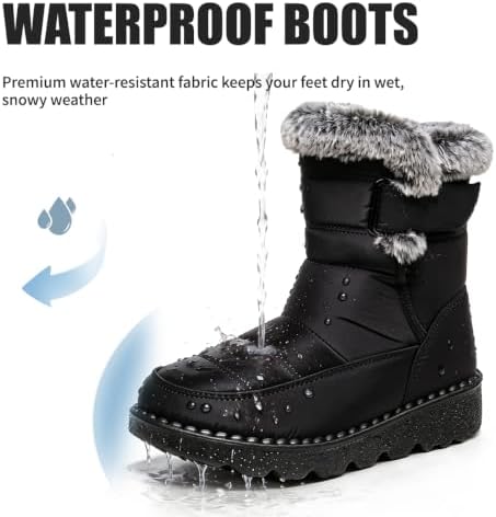 WYGRQBN Women's Winter Snow Boots Waterproof Non Slip Warm