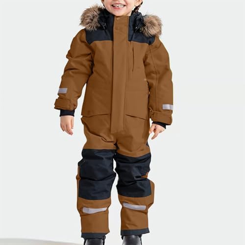 YRAETENM Snow Suit for Kids Boys Girls One Piece Snowsuit Girls and Boys Waterproof Insulated Winter Jumpsuit Coveralls