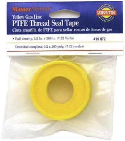 Master Plumber 1/2" x 260" Yellow PTFE Gas Line Pipe Thread Seal Tape - Pack of (36)