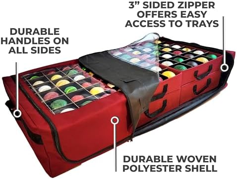 612 Vermont Flat Under Bed Ornament Storage, Holds 108 Ornaments