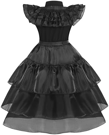 WYB Black Costume Dress for Girls Cosplay Dress Kid Halloween Costumes Costumes Cosplay Party Dress with Accessories 4-12Y