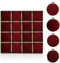 Christmas Ornaments Set Burgundy Velvet 2.36 in Decorative Balls