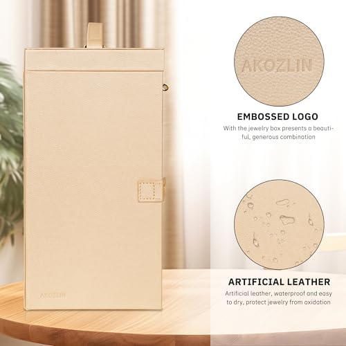 AKOZLIN 6-Tier Jewelry Box Organizer 5 Drawers Storage XLarge Champagne