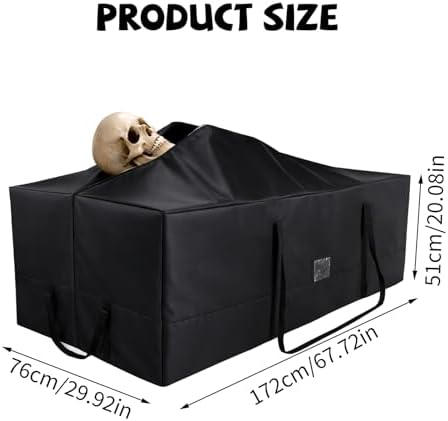 3.66m/12ft Skeleton Storage Bag, 600D Oxford Waterproof Large Heavy Duty Christmas Tree Storage Bag with Reinforced Handles Dual Zippers & Pocket for 12 Foot Skeleton & Artificial Trees