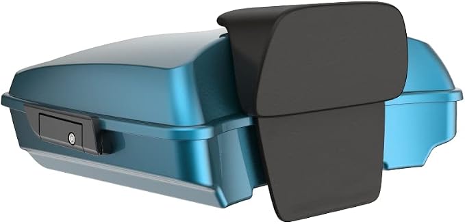 Advanblack Road Glide Tour Trunk Pack Tahitian Teal Razor Tour Trunk Pack Backrest Pad for '97-'25 Harley Touring Road King Street Glide Electra Glide CVO Models