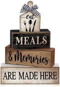 Moucuny 4 Pcs Farmhouse Kitchen Decor Wooden Plate Farmhouse Table Decor