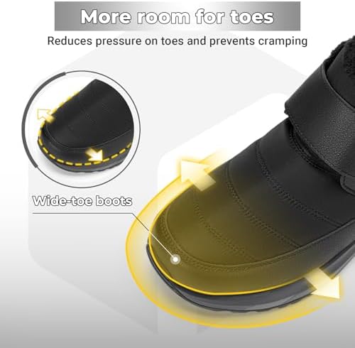 FitVille Snow Boots for men Winter Shoes Fur Lining Waterproof Extra Wide Boots for Men Heat Lock Technology for Outdoor