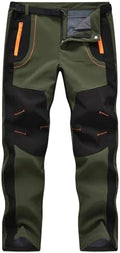 TBMPOY Men's Snow Ski Hiking Pants Waterproof Winter Fleece Lined Pants Camping Skiing Ice Fishing Pants with Belt