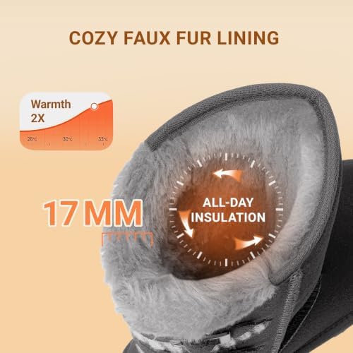 DREAM PAIRS Women's Mid Calf Winter Snow Boots
