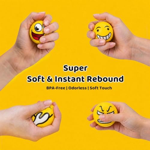 LOVESTOWN 36 PCS Stress Balls Bulk for Party Favors, Squeeze Stress Relief