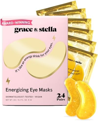 grace & stella Award Winning Eye Patches for Puffy Eyes - Birthday Gifts for Women - Under Eye Mask for Dark Circles and Undereye Bags - Gifts for Mom - Vegan Cruelty-Free Self Care (24 Pairs, Gold)