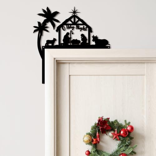 Qunclay 36 Pcs Christmas Door Toppers Jesus Nativity Scene Topper Frame