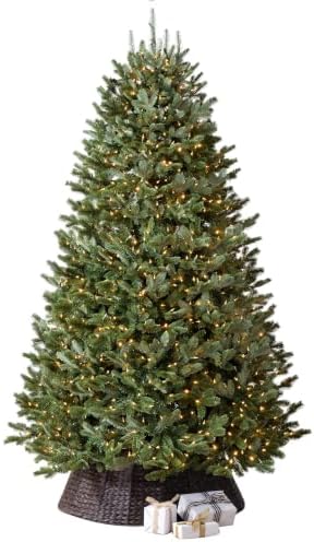 Balsam Hill BH Fraser Fir - Full Christmas Tree with Most Realistic True Needle Foliage, Easy Plug Technology & Multiple Height and Lighting Options, Clear Incandescent, 6.5ft