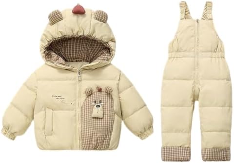 Girls Boys Bib Snow Pants and Ski Jacket Water-Resistant Insulated Snowsuit