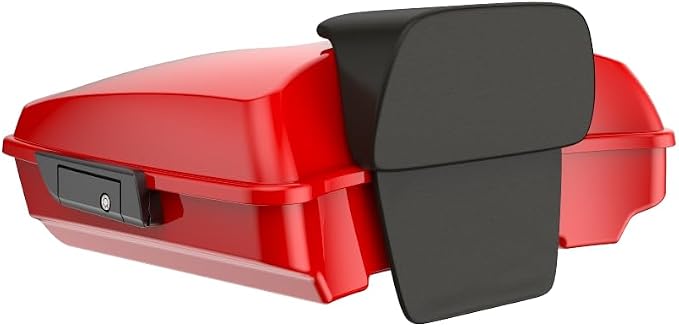 Advanblack Road Glide Tour Trunk Pack Rally Red Razor Tour Trunk Pack Backrest Pad for '97-'25 Harley Touring Road King Street Glide Electra Glide CVO Models