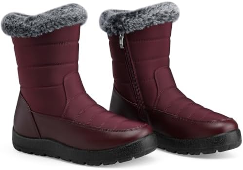 SHIBEVER Women Winter Snow Boots: Waterproof Fur Insulated Warm Ankle Boot