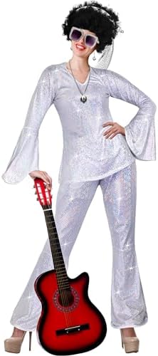 Jexine 70s Disco Outfit Women Sequin Sparkly Costume