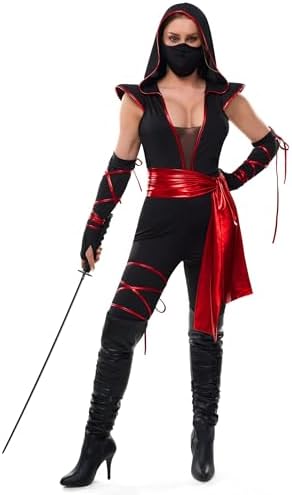 Spooktacular Creations Halloween Ninja Costume for Women with Ninja Mask for Adult Halloween Costume Party