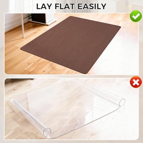 Sycoodeal Chair Mat, 40" x 48" Office Chair Mat for Hardwood and Tile Floor, Heavy Duty Floor Protector for Rolling Chairs, Non-Slip,Computer Mat for Home Office(Brown)