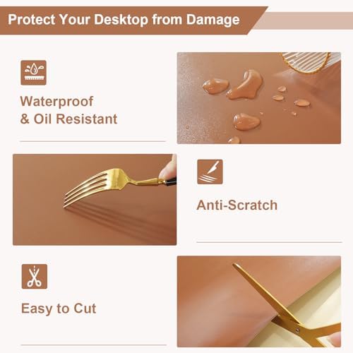 OstepDecor 36 x 60 in Brown Table Protector 1.5mm Thick Plastic Table Cover