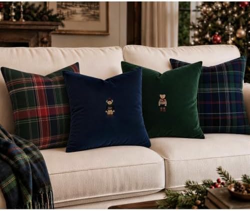 Christmas Decorations - Set of 4 Heritage Throw Pillow Covers, 18"x18"