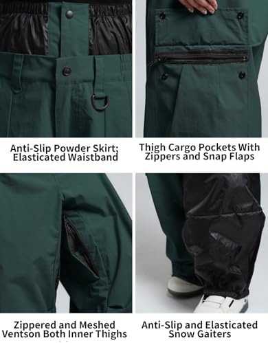GSOU SNOW Women Men Baggy Snowboard Pants Ski Snow Pants Waterproof