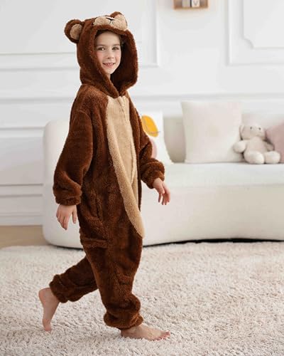 SimZoo Kids Animal Onesie Pajamas Halloween Costumes Cosplay 4-13Y