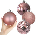 Rose Gold Set of XL (4.0") 4PCS Christmas Balls - Christmas Tree Decoration Ornaments Shatterproof Hanging Balls for New Year Easter Valentine Holiday Decorations