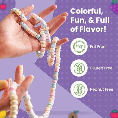 Smarties Candy Necklace - Bulk Candy Individually Wrapped - Gluten Free & Vegan, Fruit Flavored, Hard Candy on Stretch String - Perfect Party Favors, Birthdays & Halloween Hard Candy Tub - 36 Count