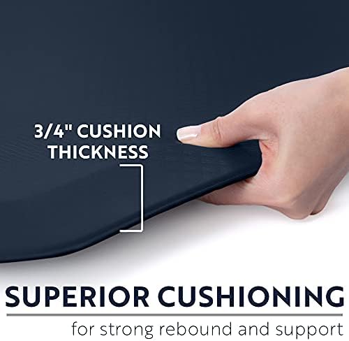 KANGAROO Anti Fatigue Mats for Kitchen Floor, 48x20, 3/4 Inch Thick Cushioned Ergonomic Mat, Reduce Foot Pressure, Waterproof Comfort Rug for Under Sinks, Office Standing Desk, Store Floors, Navy