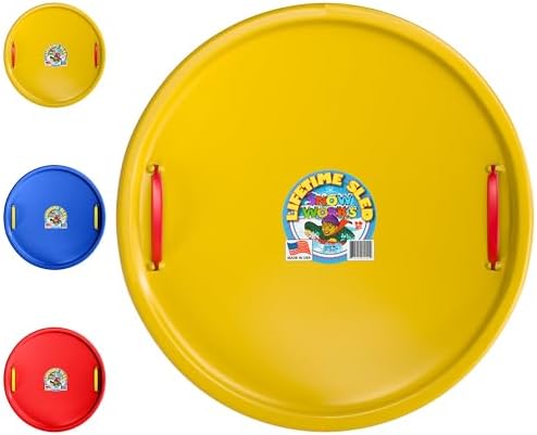 27" Lifetime Saucer Sled - Durable High-Density Plastic, Handles, Ideal for Adults, Kids, and Teens - 1 Person Snow Sled for Kids and Adults