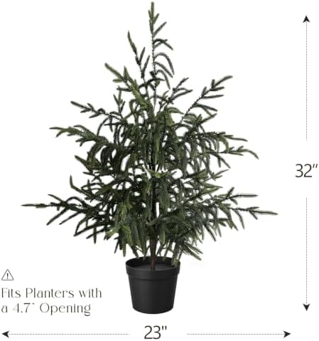 Christmas Decorations - 32" Real Touch Artificial Pine Tree in Black Pot