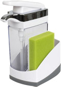 Casabella Sink Sider Solo Soap Pump and Sponge Caddy for Kitchen Sinks, Kitchen Sink Organizer Sponge Caddy and Soap Pump Combo, White (Pack of 6)