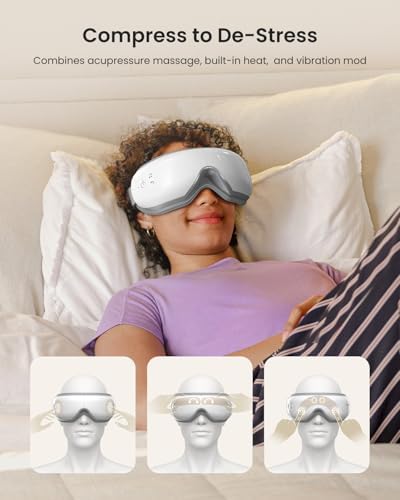 RENPHO Eyeris 1V Eye Massager with Voice Control, Heated Massage Eye Mask