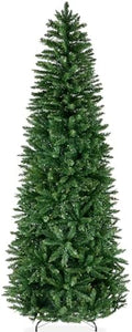 Best Choice Products Unlit Pencil Christmas Tree, 7.5ft Premium Artificial Tree, Realistic Spruce Holiday Decor w/ 1,075 Branch Tips, Metal Base