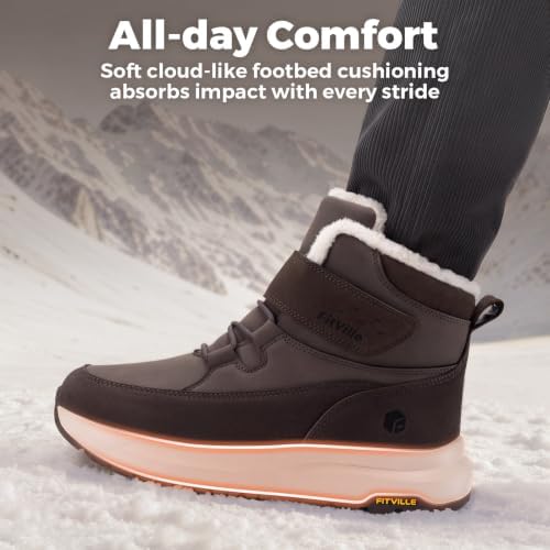 FitVille Womens Wide Snow Boots Fur Lined Boots for Women Winter Warm Boots Wide Width Womens Outdoor Snow Booties