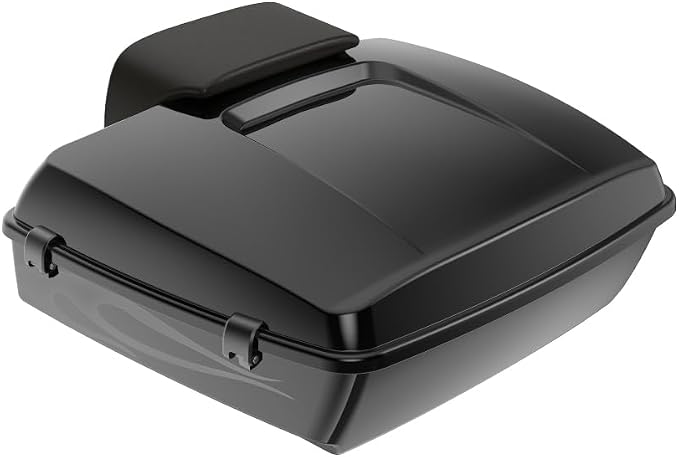 Advanblack 2025 RG Tour Trunk Pack Midnight Firestorm Chopped Tour Trunk Pack Backrest Pad for '97-'25 Harley Touring Road King Street Glide Electra Glide CVO models