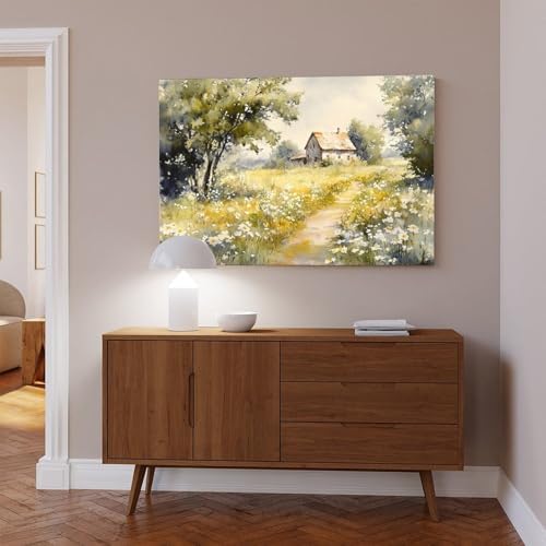 JDBeehpy Wildflower Path Botanical Canvas Wall Art Unframed 12x18inch