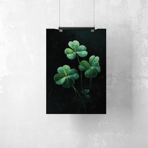 JDBeehpy St. Patrick's Day Clover Life Prosperous Green Festival Theme Painting (Unframed, Canvas Only) Canvas Wall Art Farm Scene Fashion Room Poster St. Patrick's 24x36inch(60x90cm)