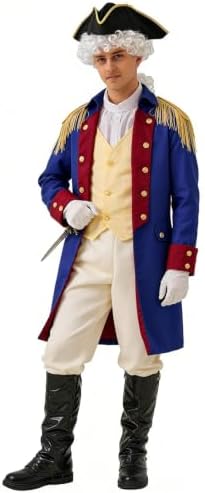 OEBLD George Washington Costume Adult Colonial Men Colonial Deluxe Wax Museum Project
