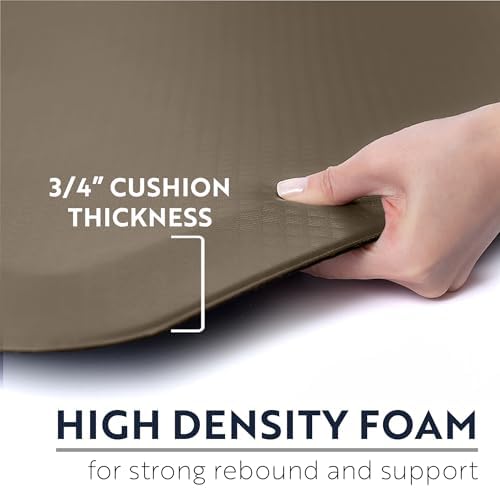 KANGAROO Anti Fatigue Mats for Kitchen Floor, 70x24 Runner, 3/4 Inch Cushioned Ergonomic Mat, Reduce Foot Pressure, Waterproof Comfort Rug for Under Sinks, Office Standing Desk, Store Floors, Beige