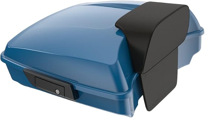 Advanblack Road Glide Tour Trunk Pack Billiard Teal Razor Tour Trunk Pack Pak Trunk Backrest Pad for '97-'25 Harley Touring Road King Street Glide Electra Glide CVO models