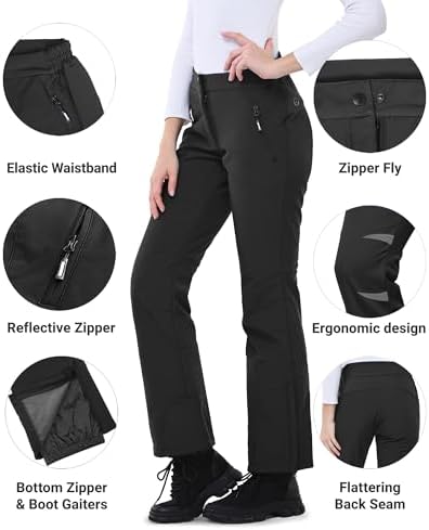 Outdoor Ventures Ski Pants Women Waterproof Insulated Snow Soft Shell