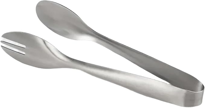 Stainless Steel Serving Tongs, Elegant Table Tongs for Dining (Matte Silver)