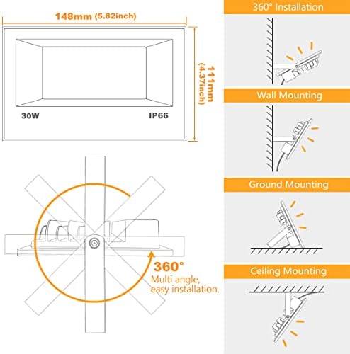 MELPO LED Flood Light Outdoor 30W, 300W Equivalent RGB Landscape Lighting
